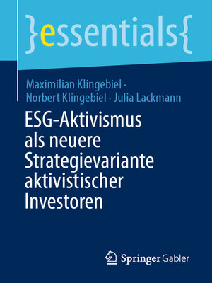 cover image of ESG-Aktivismus als neuere Strategievariante aktivistischer Investoren
